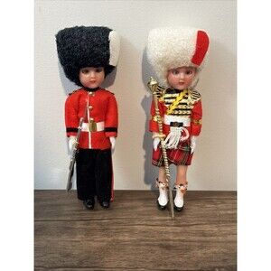 Vintage British Royal Guards Souvenir Dolls | Working “Sleepy” Eyes | Set Of 2